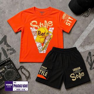 [Sỉ ri] - Bộ đồ Play V Style Cotton 100% Tay ngắn, quần short size Đại dành cho bé trai Yoko- Y6061 giá sỉ - giá bán buôn