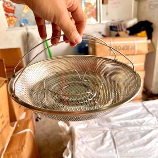 Vỉ Hấp Tay Cầm Kèm Đế Tháo Rời - Rổ Hấp Inox - Vỉ Hấp Inox 304 - Giá Sỉ