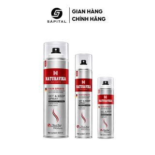 Gôm xịt tóc NATURAVIKA chính hãng - Gôm cứng giữ nếp đến 16 giờ, phù hợp nam & nữ
