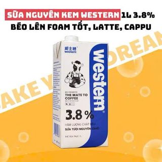 Sữa Tươi Western Độ béo 3.8% - Hộp 1L Chuyên Dùng Cho Pha Chế