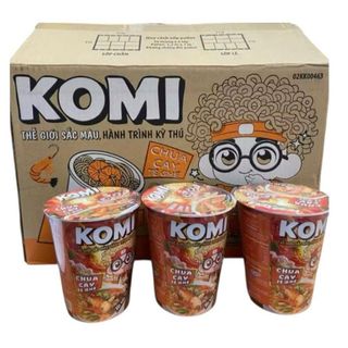 Mì Ly chua cay té ghế KoMi - Thùng mỳ 24 ly x 60g