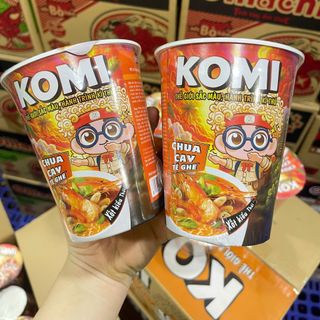 Mì Ly chua cay té ghế KoMi - Thùng mỳ 24 ly x 60g