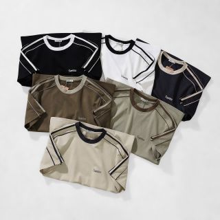 Áo thun nam. Vải Cotton mịn, đẹp,  phối viền nét, logo thêu.