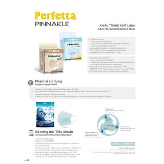 Khẩu Trang 5D Perfetta Pinnakle Cool Mask Mát Lạnh, Êm Tai (20 Cái/Hộp)