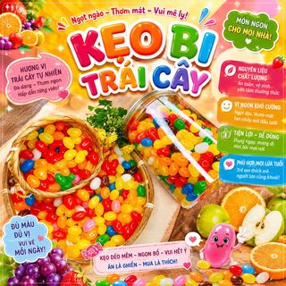 🍓KẸO BI TRÁI CÂY THÁI LAN 500G - CHUA NGỌT HẤP DẪN, ĂN LÀ MÊ