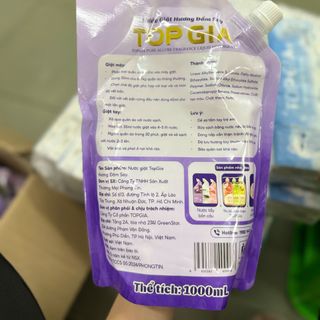 COMBO 6 túi Nước Giặt Xả TopGia Hương Đắm Say - Túi1 Lít Làm Sạch Vết Bẩn, Dịu Nhẹ Lành Tính, Lưu Hương 72H