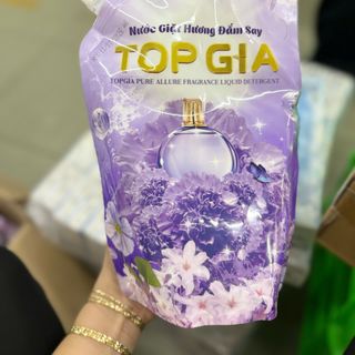 COMBO 6 túi Nước Giặt Xả TopGia Hương Đắm Say - Túi1 Lít Làm Sạch Vết Bẩn, Dịu Nhẹ Lành Tính, Lưu Hương 72H