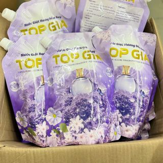COMBO 6 túi Nước Giặt Xả TopGia Hương Đắm Say - Túi1 Lít Làm Sạch Vết Bẩn, Dịu Nhẹ Lành Tính, Lưu Hương 72H