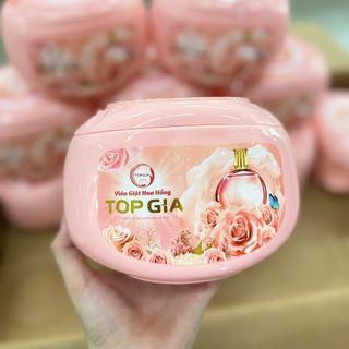 Viên giặt xả TopGia Hương hoa hồng - hộp 40 viên 400g quần áo thơm giặt sạch, tiết kiệm, dịu nhẹ