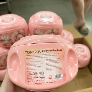 Viên giặt xả TopGia Hương hoa hồng - hộp 40 viên 400g quần áo thơm giặt sạch, tiết kiệm, dịu nhẹ