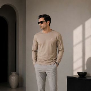 Áo Tay dài Vaumont Cotton Cao cấp nam. Chất vải cotton 4c chính phẩm cao cấp mềm mại.