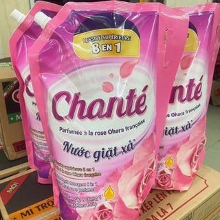 Nước giặt xả Chanté Ohara cao cấp 8 trong 1 - Túi 3,05kg Hương hoa hồng pháp