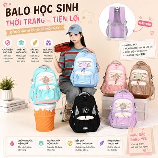 🎒 BALO A8105 PHONG CÁCH HÀN QUỐC – NGĂN RỘNG, MÀU PASTEL SIÊU XINH