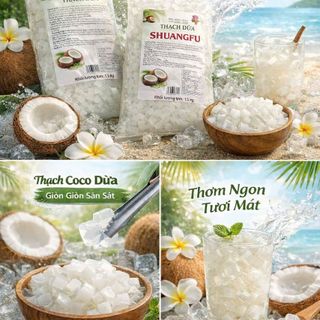 Thạch Dừa Giòn Hạt Lựu ShuangFu - Túi 1.5kg - Ăn liền, topping chè, pha đồ uống