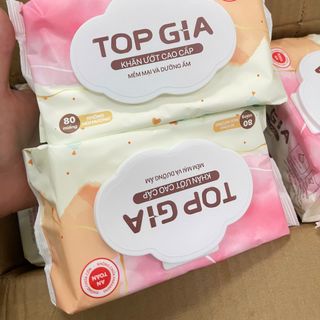 Combo 6 Bịch - Khăn Ướt Top Gia Cao Cấp Ban Mai 80 Tờ Bich Để Bàn Mềm Mại Không Mùi Không Parabens