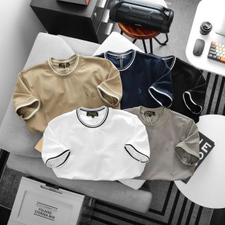 Áo thun logo nghựa nam. Chất vải cotton cá sấu dệt thấm hút mồ hôi.