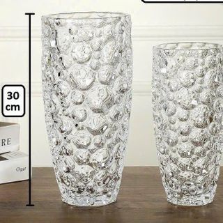 BÌNH CẮM HOA THUỶ TINH CHẤM BI TRẮNG 25cm DELI DSHP2032-3 (T8)