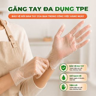 Găng tay đa dụng - Bịch lớn 300 cái TPE TOPGIA treo tường dạng rút, tặng kèm móc treo siêu tiết kiệm kích thước phù hợp