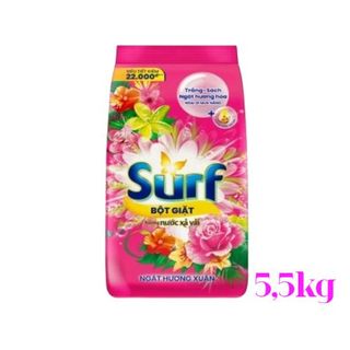 Bột giặt Surf hương nước xả vải ngát hương Xuân túi 5,5 kg Thùng 3 túi