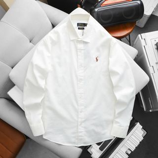 Sơ mi LINEN POLO TAY DÀI nam.  Logo 7 màu.