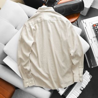 Sơ mi LINEN POLO TAY DÀI nam.  Logo 7 màu.
