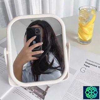 Gương trang điểm lúa mạch xoay 360 độ, gương soi mini