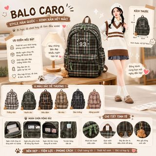 BALO CARO A3725 – PHONG CÁCH HÀN QUỐC, ĐI HỌC SIÊU XINH - PIPI STORE