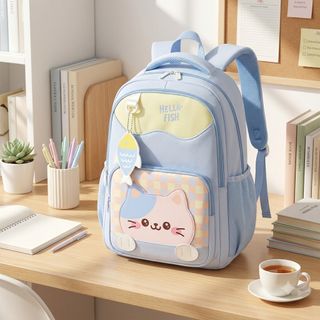 🎒 BALO PASTEL MÈO HELLO FISH A8253 – PASTEL DỄ THƯƠNG, ĐI HỌC CỰC XINH
