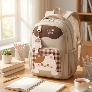 🎒 BALO PASTEL MÈO HELLO FISH A8253 – PASTEL DỄ THƯƠNG, ĐI HỌC CỰC XINH