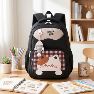 🎒 BALO PASTEL MÈO HELLO FISH A8253 – PASTEL DỄ THƯƠNG, ĐI HỌC CỰC XINH