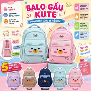 🧸 BALO GẤU MÁ HỒNG LS37 – DỄ THƯƠNG, NGĂN RỘNG, CHỐNG NƯỚC NHẸ
