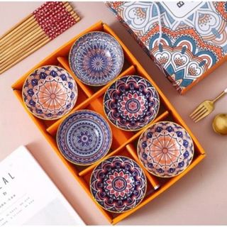 BỘ 6 CHÉN ĐŨA THỔ CẨM (T20)