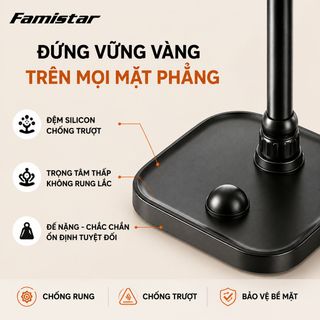 Giá đỡ điện thoại Famistar GD05 hợp kim nhôm công nghệ hút từ tính xoay 360 độ dùng để bàn livestream học tập làm việc