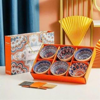BỘ 6 CHÉN ĐŨA THỔ CẨM (T20)