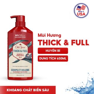 Dầu gội xả OLD SPICE 2IN1 ThickFull | Nuôi dưỡng tóc chắc khoẻ, Hương nước hoa
