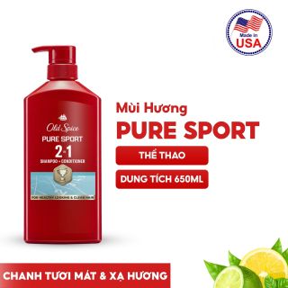 Dầu gội xả OLD SPICE 2IN1 Pure Sport | Nuôi dưỡng tóc chắc khoẻ, Hương nước hoa