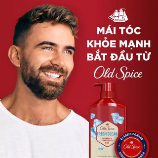 Dầu gội xả OLD SPICE 2IN1 Fresh Clean | Nuôi dưỡng tóc chắc khoẻ, Hương nước hoa