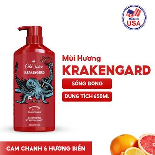 Dầu gội xả OLD SPICE 2IN1 KRAKENGARD | Nuôi dưỡng tóc chắc khoẻ, Hương nước hoa