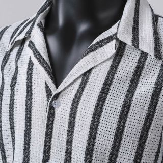Áo Sơ Mi Nam Ngắn Tay Vải Len Móc Lỗ Mỏng Mẹ Thoáng Khí Họa Tiết Kẻ Sọc Đi Biển SMC01 - TUTO5 Menswear