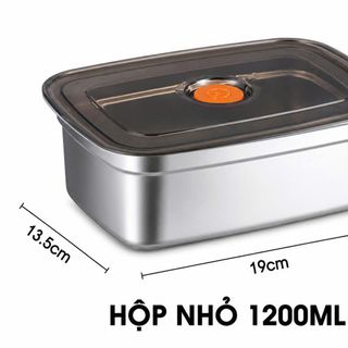 HỘP INOX ĐỰNG THỰC PHẨM CÓ NẮP ĐẬY 1200ml (T200)