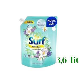 Nước giặt Surf Hương nước xả vải ngát hương Xuân ( Xanh ) túi 3,6 lít Thùng 4 túi