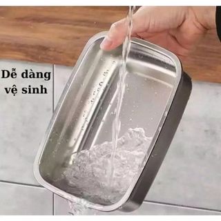 HỘP INOX ĐỰNG THỰC PHẨM CÓ NẮP ĐẬY 2200ml (T150)