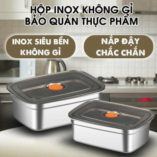 HỘP INOX ĐỰNG THỰC PHẨM CÓ NẮP ĐẬY 2200ml (T150)