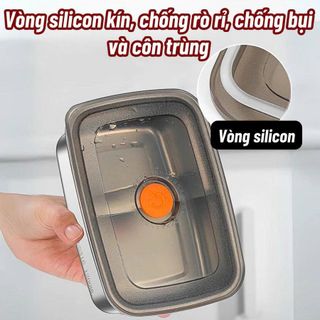 HỘP INOX ĐỰNG THỰC PHẨM CÓ NẮP ĐẬY 2200ml (T150)