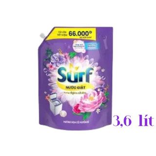 Nước giặt Surf hương hoa cỏ huyền bí ( Tím ) túi 3,6 lít Thùng 4 túi