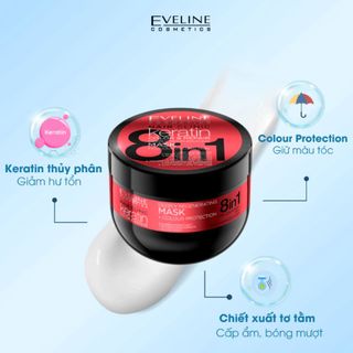 Mặt nạ ủ tóc Eveline Hair Clinic Keratin 8 in 1 500ml