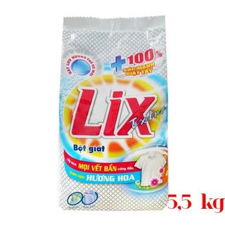 Bột giặt hương hoa LIX túi 5,5kg Thùng 3 túi