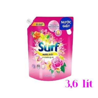 Nước giặt Surf Hương nước xả vải ngát hương Xuân ( Hồng ) túi 3,6 lít Thùng 4 túi