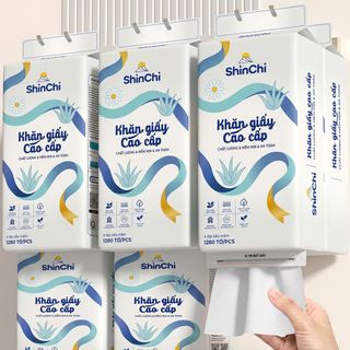 [SỈ TẬN KHO] Thùng 8 bịch khăn giấy rút treo tường SHINCHI 1280 tờ siêu dai, không mủn