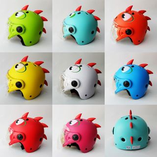 DAN GROUP Mũ Bảo Hiểm Thời Trang - An Toàn - Giá Rẻ Children's Dinosaur Helmet, for Children 4-10 Years Old, with Glass, 8 Colors - Cr Standard
